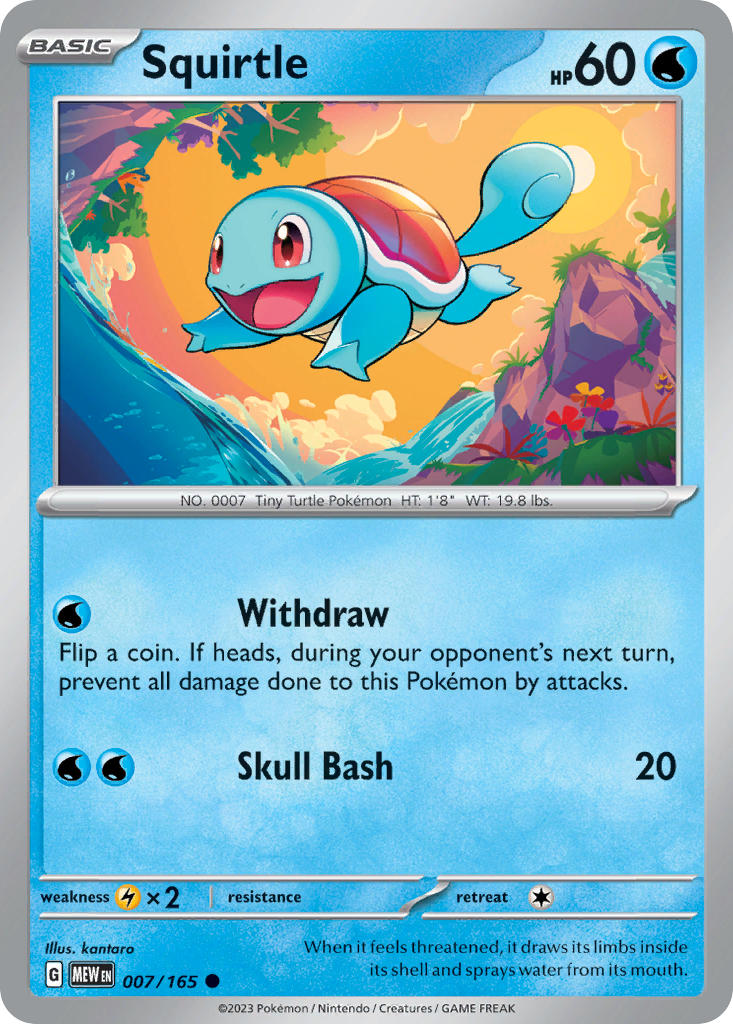 007/165 Squirtle - SCARLET AND VIOLET: 151 - Pokemon Single Card