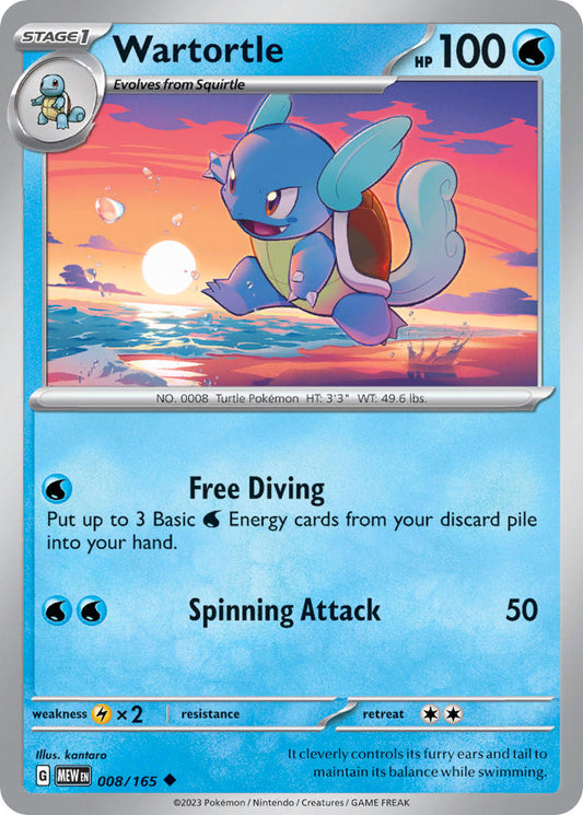 008/165 Wartortle - SCARLET AND VIOLET: 151 - Pokemon Single Card (Copy)