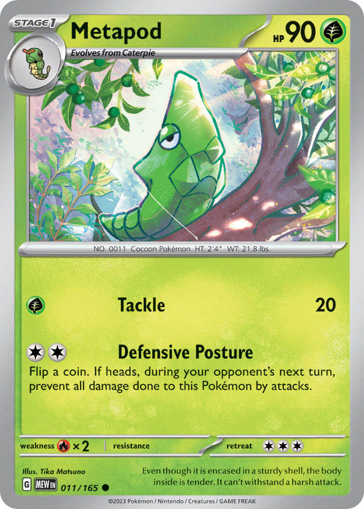 011/165 Metapod - SCARLET AND VIOLET: 151 - Pokemon Single Card