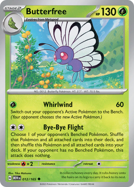 012/165 Butterfree - SCARLET AND VIOLET: 151 - Pokemon Single Card