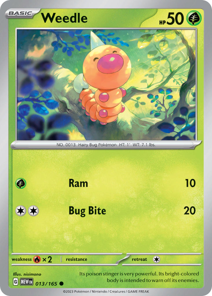 013/165 Weedle - SCARLET AND VIOLET: 151 - Pokemon Single Card