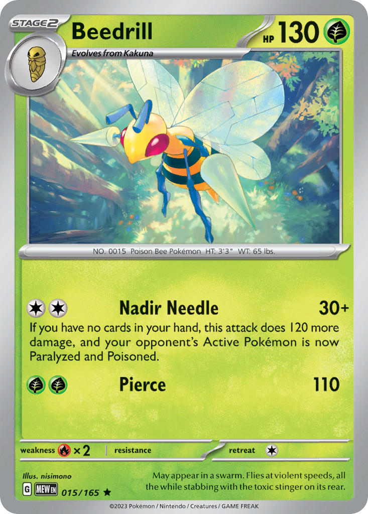 015/165 Beedrill - SCARLET AND VIOLET: 151 - Pokemon Single Card