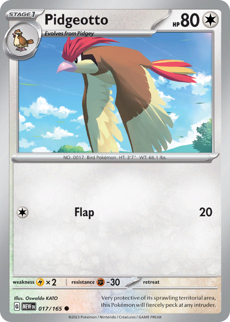 017/165 Pidgeotto - SCARLET AND VIOLET: 151 - Pokemon Single Card