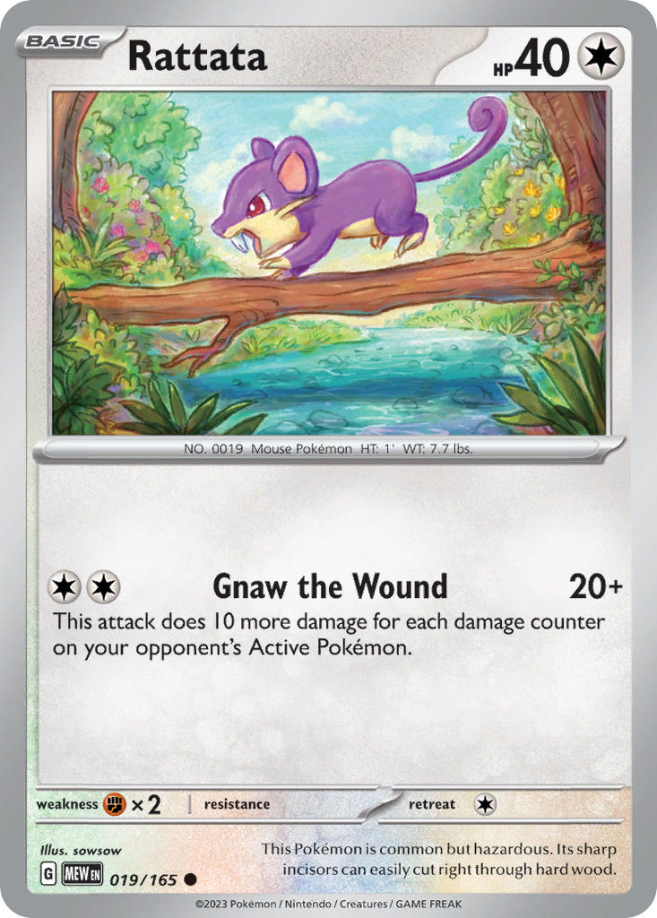 019/165 Rattata - SCARLET AND VIOLET: 151 - Pokemon Single Card