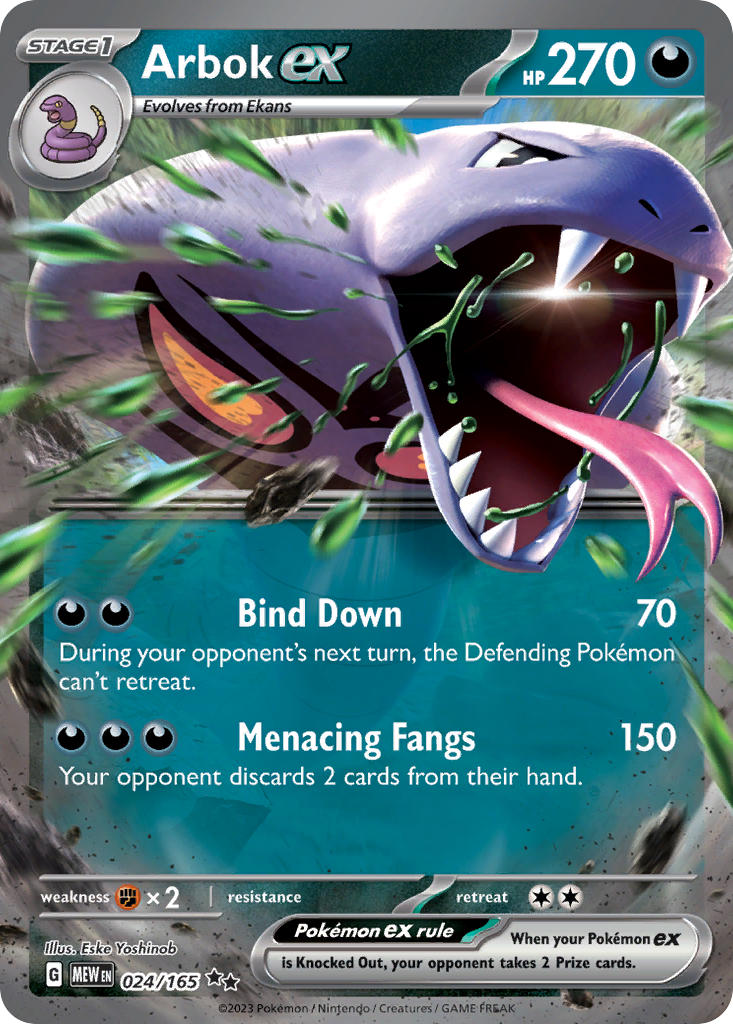 024/165 Arbok ex - SCARLET AND VIOLET: 151 - Pokemon Single Card