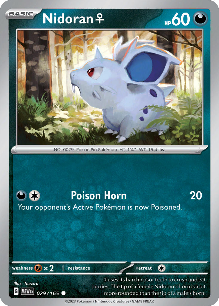 029/165 Nidoran♀ - SCARLET AND VIOLET: 151 - Pokemon Single Card