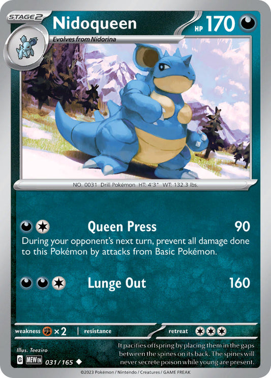 031/165 Nidoqueen - SCARLET AND VIOLET: 151 - Pokemon Single Card