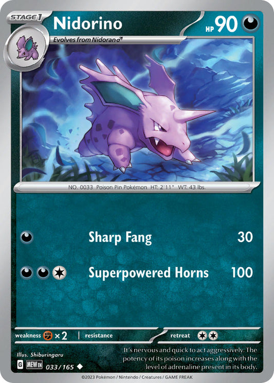 033/165 Nidorino - SCARLET AND VIOLET: 151 - Pokemon Single Card