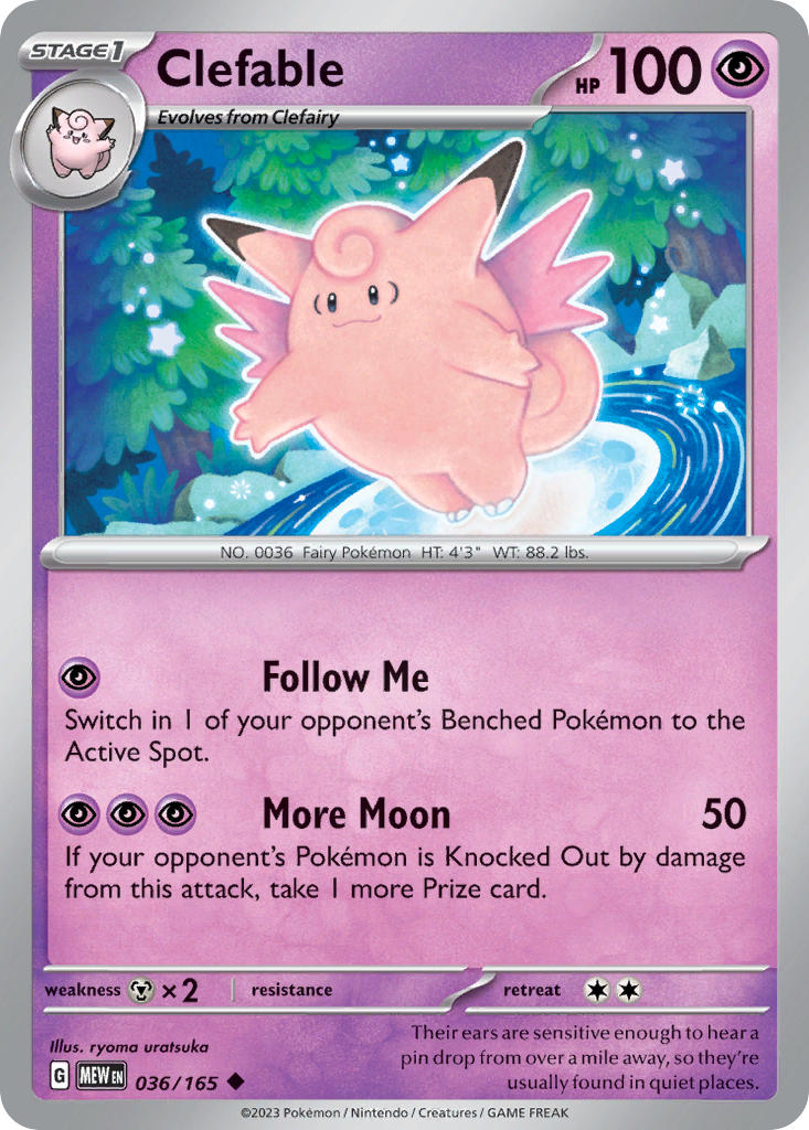 036/165 Clefable - SCARLET AND VIOLET: 151 - Pokemon Single Card