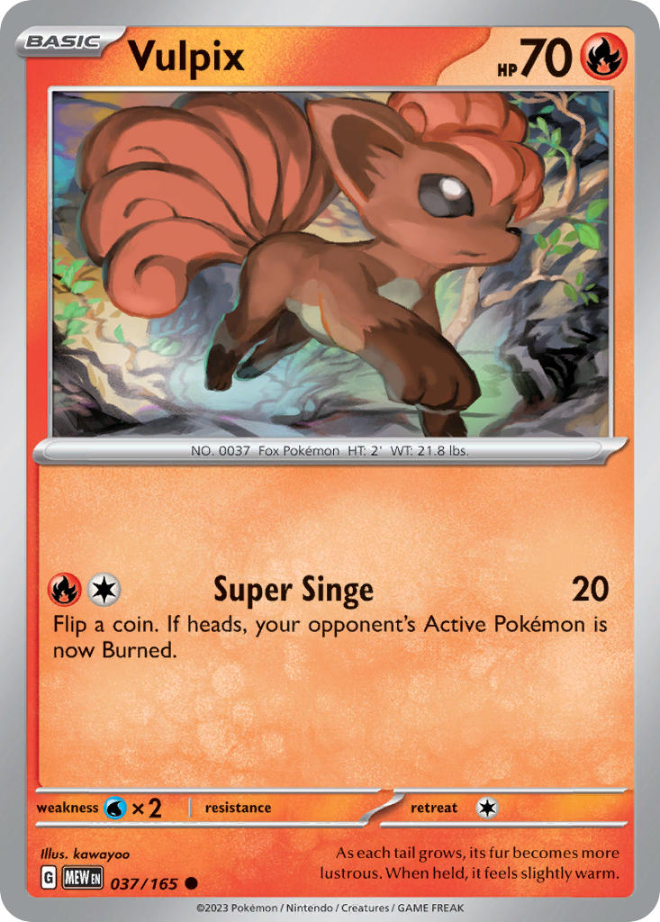 037/165 Vulpix - SCARLET AND VIOLET: 151 - Pokemon Single Card