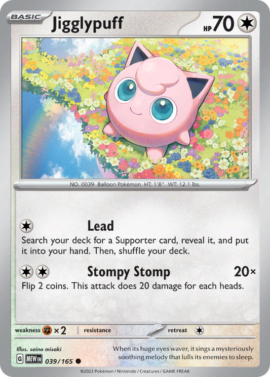 039/165 Jigglypuff - SCARLET AND VIOLET: 151 - Pokemon Single Card