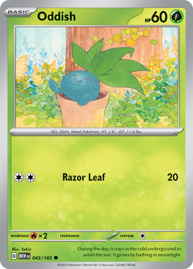 043/165 Oddish - SCARLET AND VIOLET: 151 - Pokemon Single Card