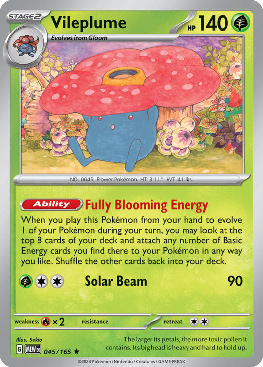 045/165 Vileplume - SCARLET AND VIOLET: 151 - Pokemon Single Card