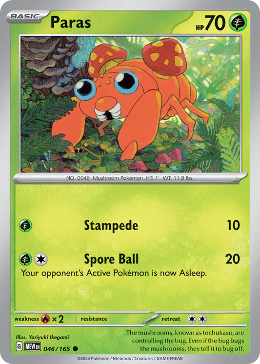 046/165 Paras - SCARLET AND VIOLET: 151 - Pokemon Single Card