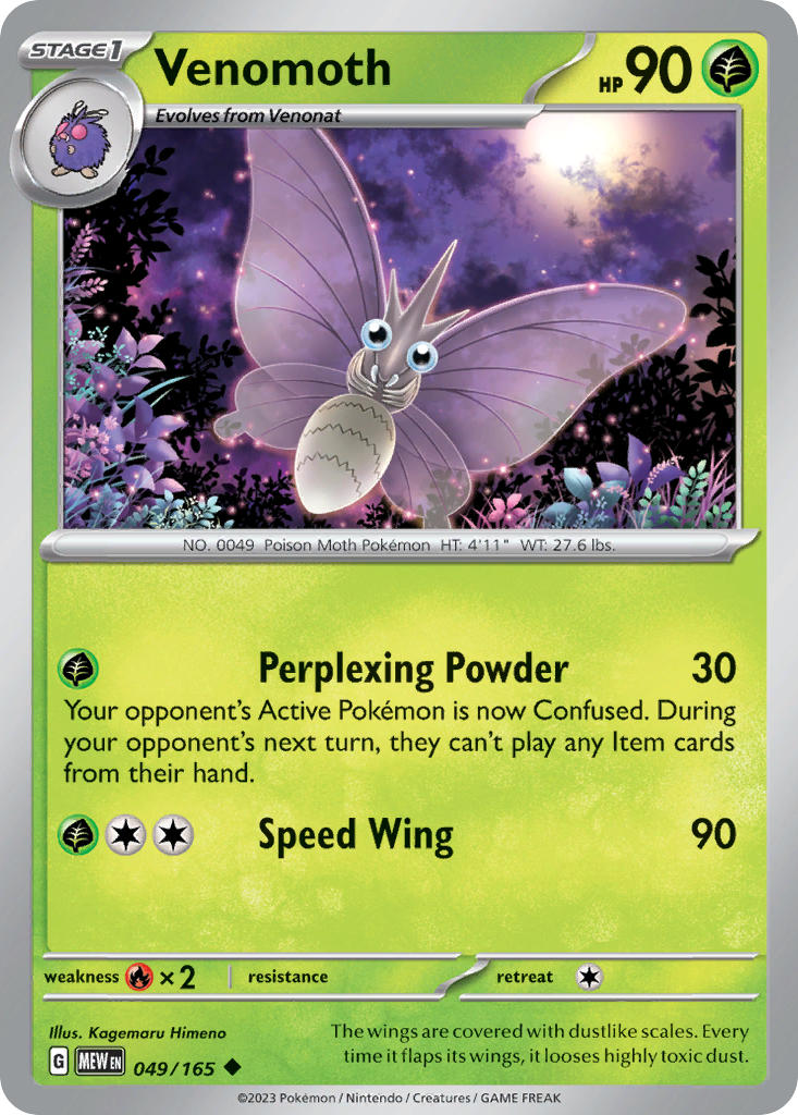 049/165 Venomoth - SCARLET AND VIOLET: 151 - Pokemon Single Card