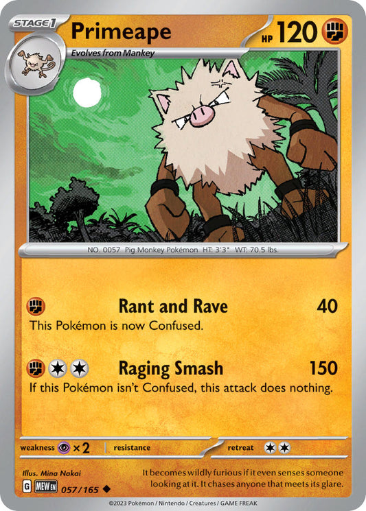 057/165 Primeape - SCARLET AND VIOLET: 151 - Pokemon Single Card