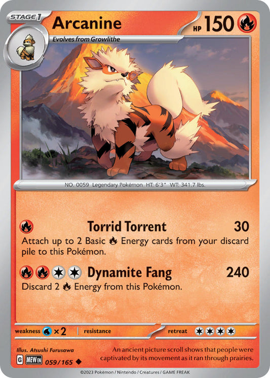 059/165 Arcanine - SCARLET AND VIOLET: 151 - Pokemon Single Card