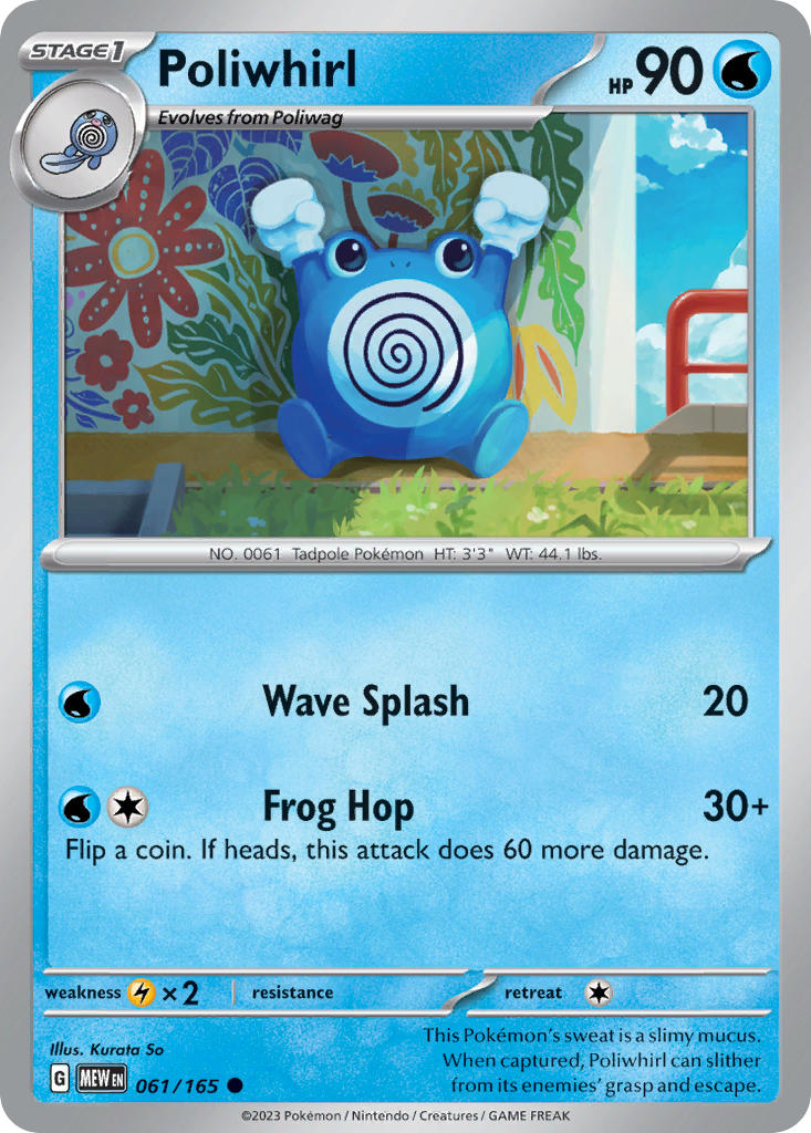 061/165 Poliwhirl - SCARLET AND VIOLET: 151 - Pokemon Single Card