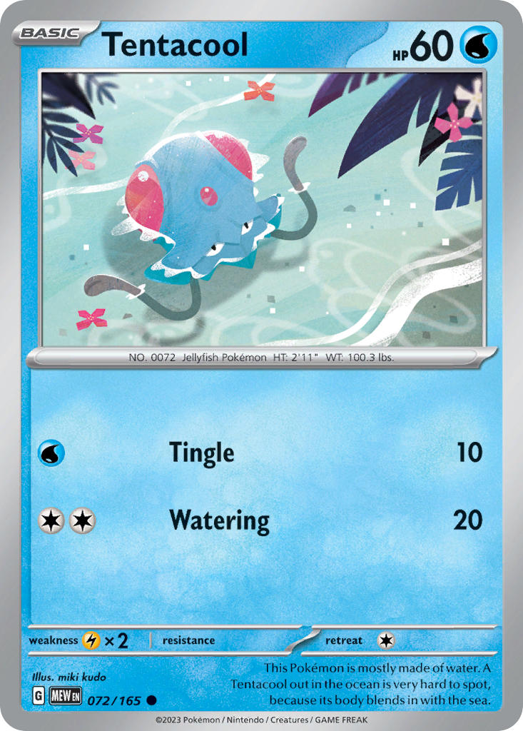 072/165 Tentacool - SCARLET AND VIOLET: 151 - Pokemon Single Card