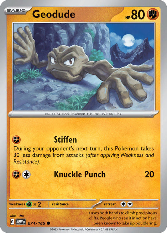 074/165 Geodude - SCARLET AND VIOLET: 151 - Pokemon Single Card