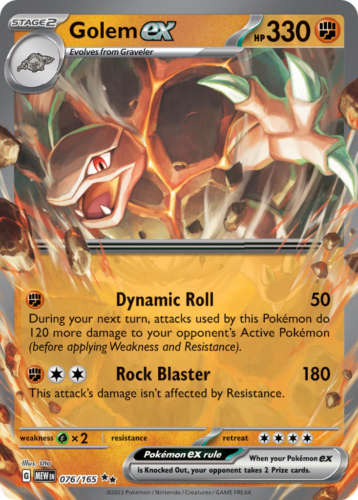 076/165 Golem ex - SCARLET AND VIOLET: 151 - Pokemon Single Card