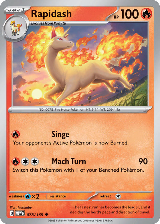 078/165 Rapidash - SCARLET AND VIOLET: 151 - Pokemon Single Card