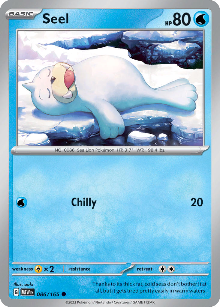 086/165 Seel - SCARLET AND VIOLET: 151 - Pokemon Single Card