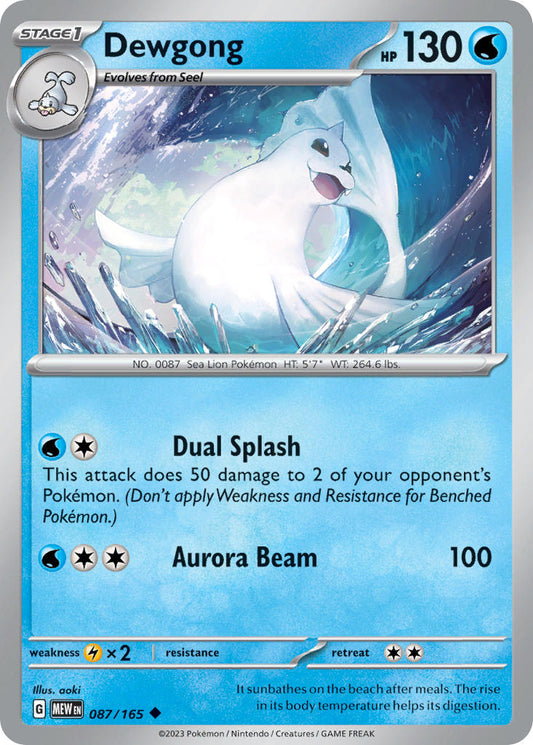 087/165 Dewgong - SCARLET AND VIOLET: 151 - Pokemon Single Card