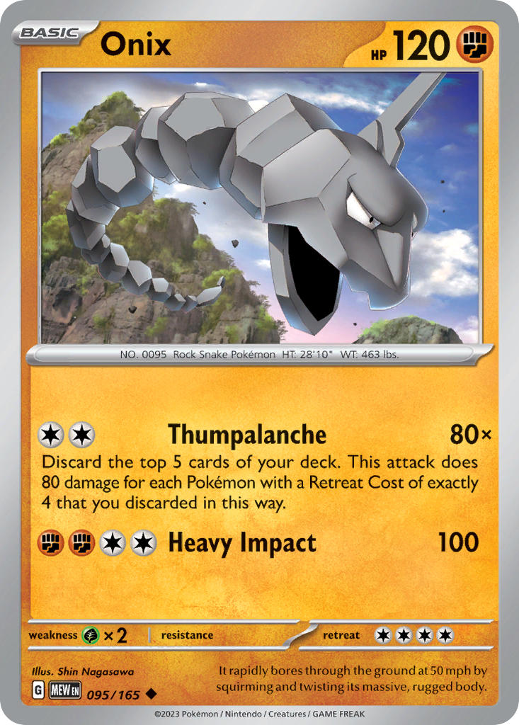 095/165 Onix - SCARLET AND VIOLET: 151 - Pokemon Single Card