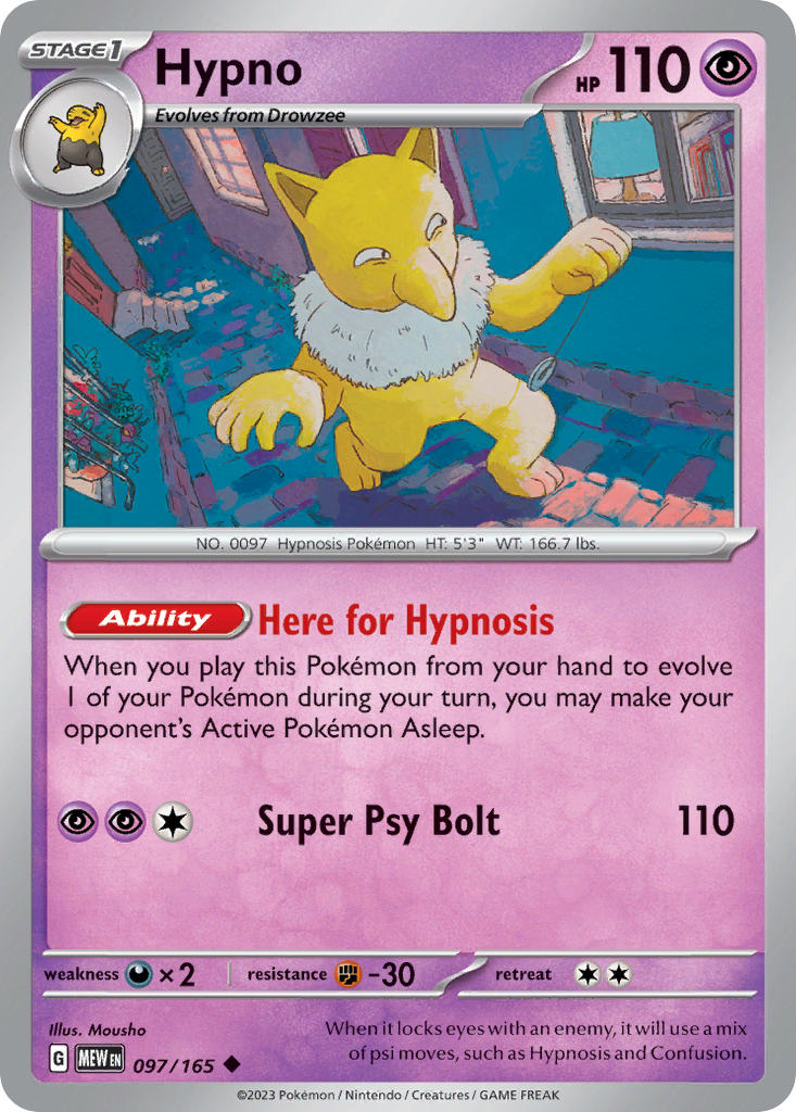 097/165 Hypno - SCARLET AND VIOLET: 151 - Pokemon Single Card