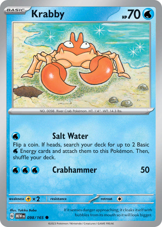 098/165 Krabby - SCARLET AND VIOLET: 151 - Pokemon Single Card