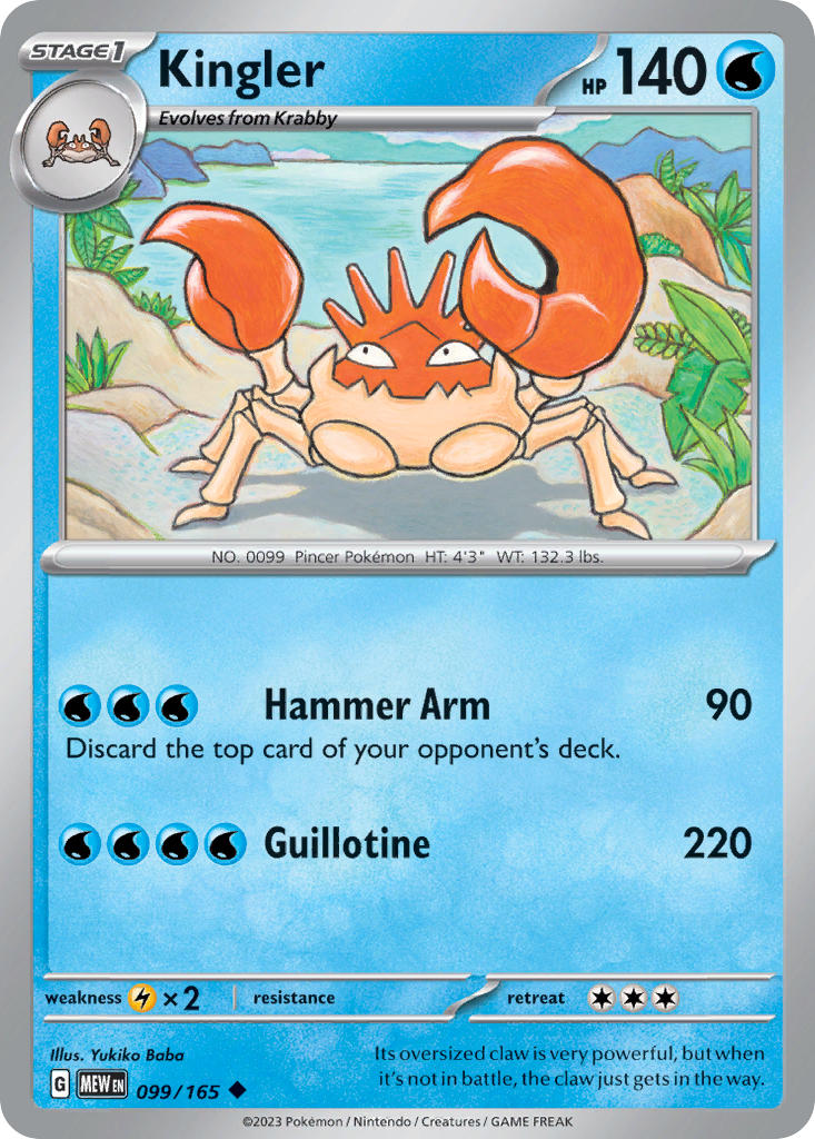 099/165 Kingler - SCARLET AND VIOLET: 151 - Pokemon Single Card