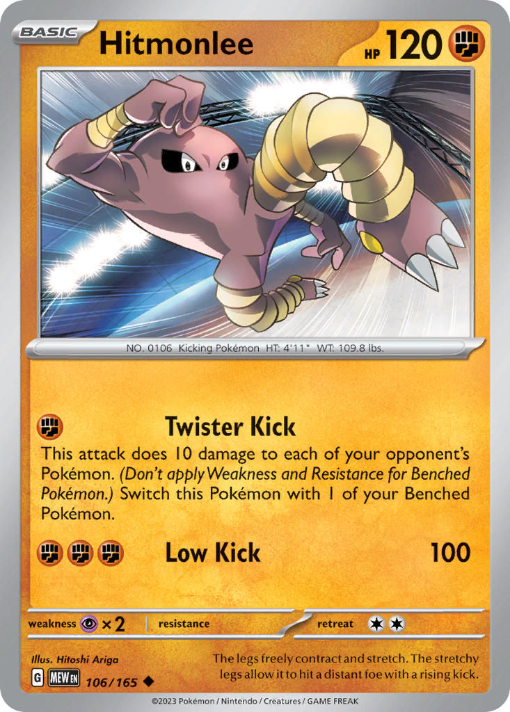 106/165 Hitmonlee - SCARLET AND VIOLET: 151 - Pokemon Single Card