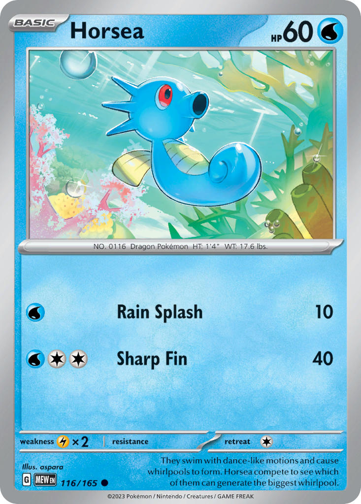 116/165 Horsea - SCARLET AND VIOLET: 151 - Pokemon Single Card