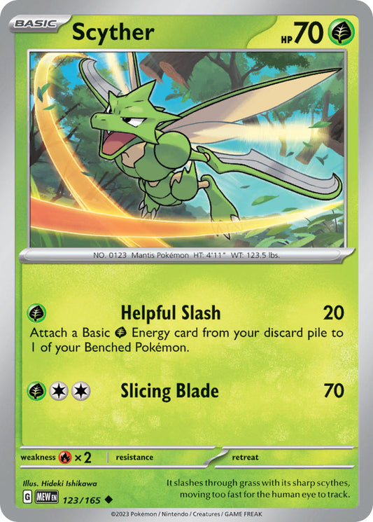 123/165 Scyther - SCARLET AND VIOLET: 151 - Pokemon Single Card