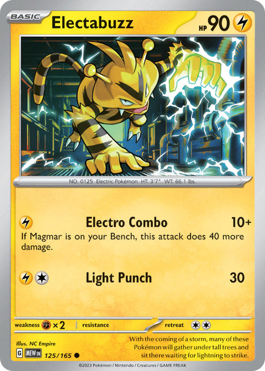 125/165 Electabuzz - SCARLET AND VIOLET: 151 - Pokemon Single Card