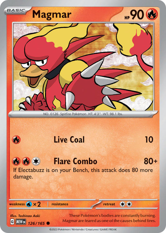 126/165 Magmar - SCARLET AND VIOLET: 151 - Pokemon Single Card