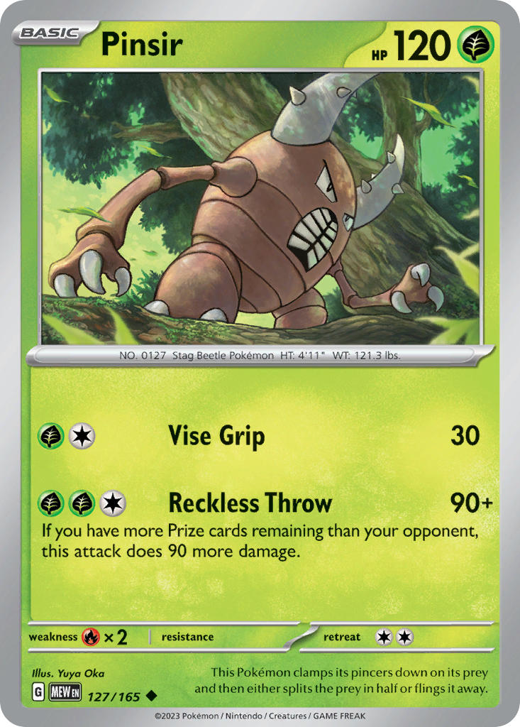 127/165 Pinsir - SCARLET AND VIOLET: 151 - Pokemon Single Card