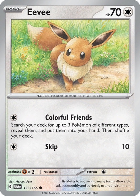 133/165 Eevee - SCARLET AND VIOLET: 151 - Pokemon Single Card