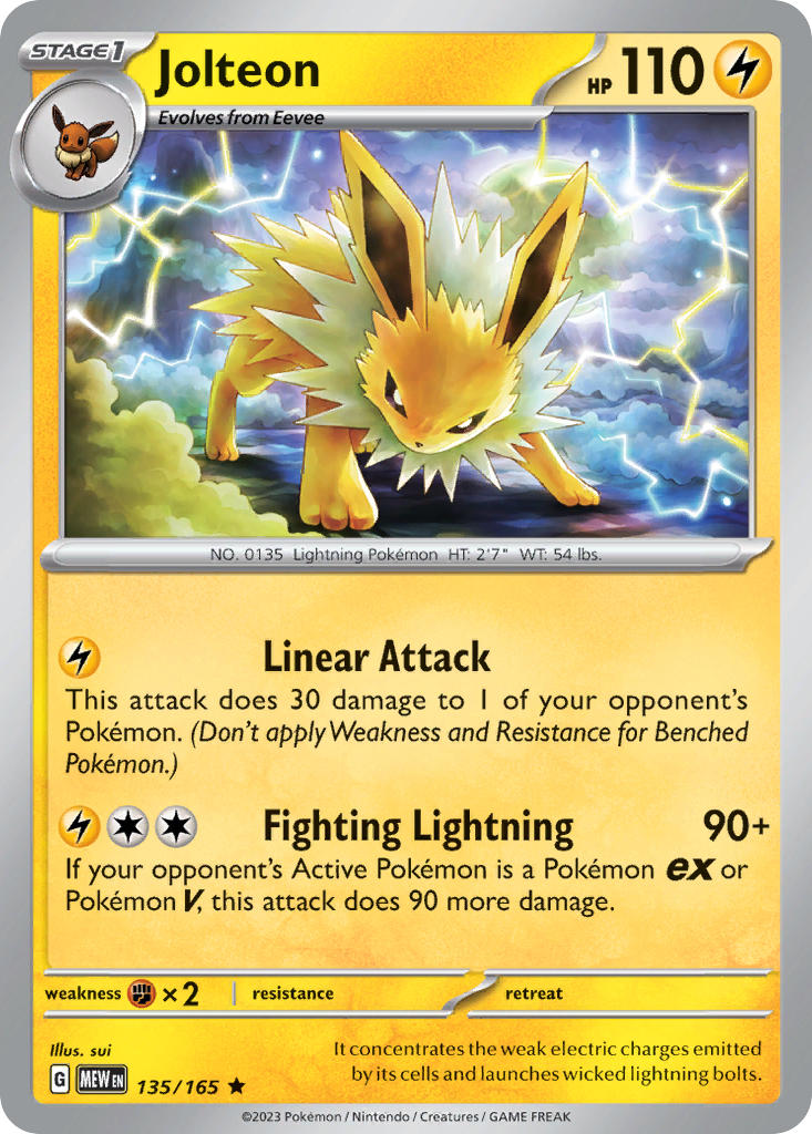 135/165 Jolteon - SCARLET AND VIOLET: 151 - Pokemon Single Card