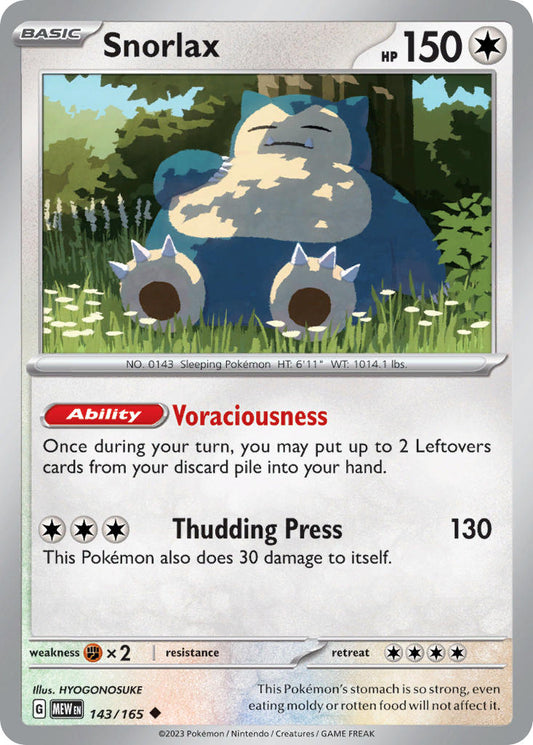 143/165 Snorlax - SCARLET AND VIOLET: 151 - Pokemon Single Card