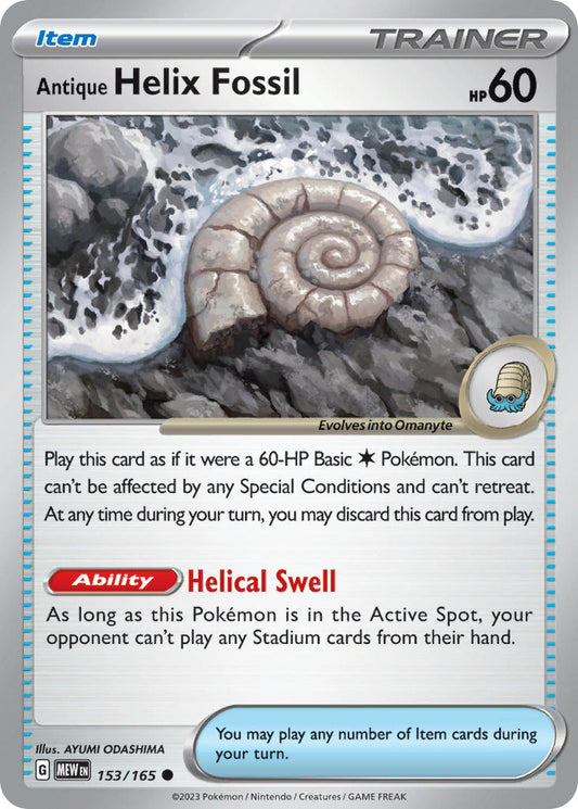 153/165 Antique helix fossil - SCARLET AND VIOLET: 151 - Pokemon Single Card