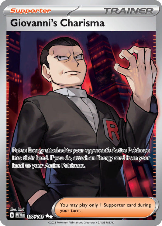 197/165 Giovanni's charisma FULL ART - SCARLET AND VIOLET: 151 - Pokemon Single Card