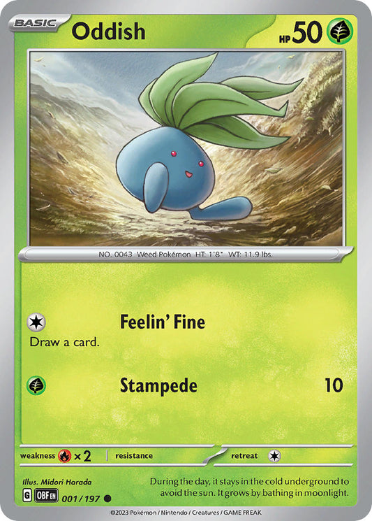 001/197 Oddish - SCARLET AND VIOLET: OBSIDIAN FLAMES - Pokemon Single Card