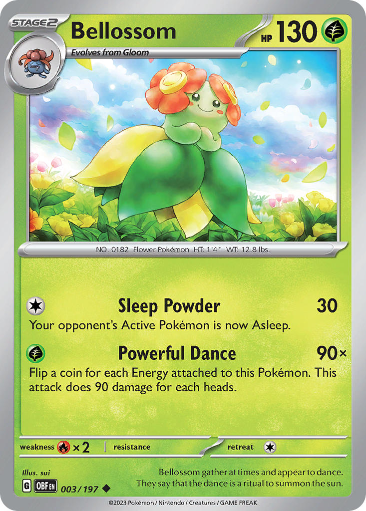 003/197 Bellossom - SCARLET AND VIOLET: OBSIDIAN FLAMES - Pokemon Single Card