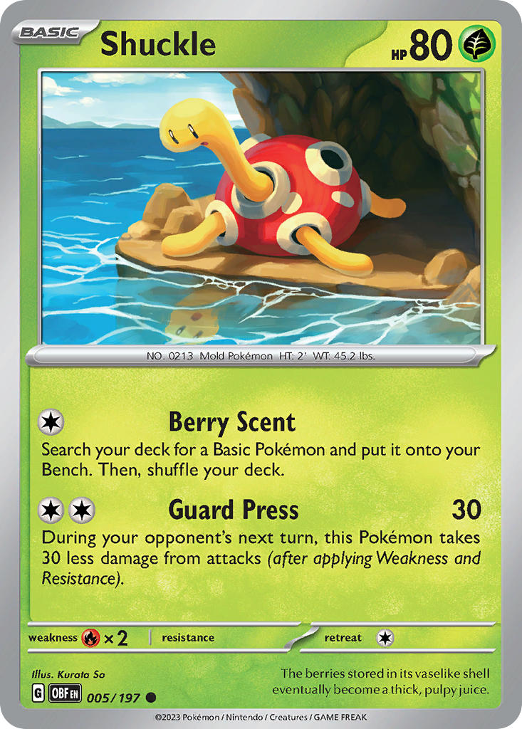 005/197 Shuckle - SCARLET AND VIOLET: OBSIDIAN FLAMES - Pokemon Single Card