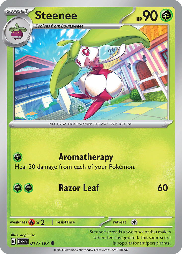 017/197 Steenee - SCARLET AND VIOLET: OBSIDIAN FLAMES - Pokemon Single Card