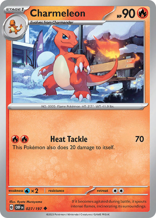 027/197 Charmeleon - SCARLET AND VIOLET: OBSIDIAN FLAMES - Pokemon Single Card