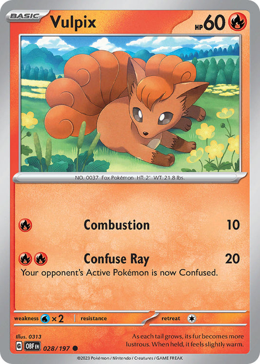 028/197 Vulpix - SCARLET AND VIOLET: OBSIDIAN FLAMES - Pokemon Single Card