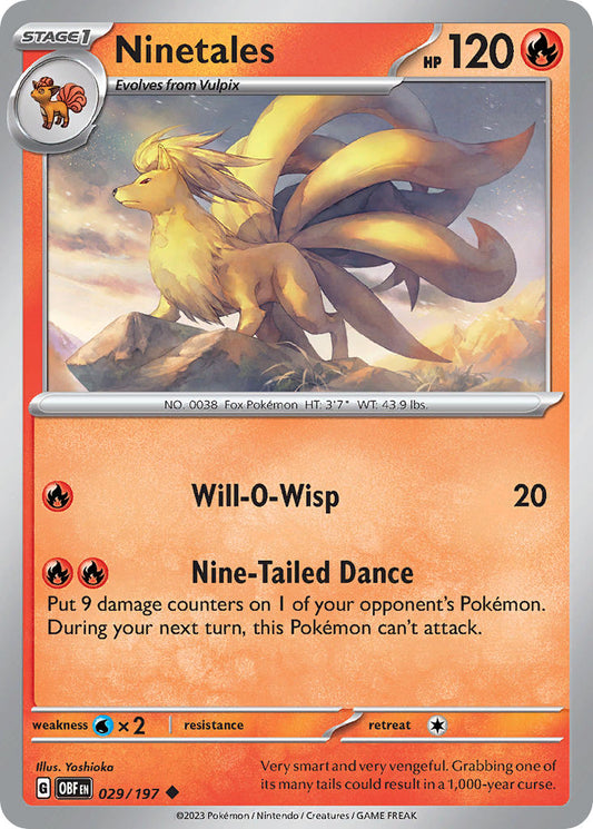 029/197 Ninetales - SCARLET AND VIOLET: OBSIDIAN FLAMES - Pokemon Single Card